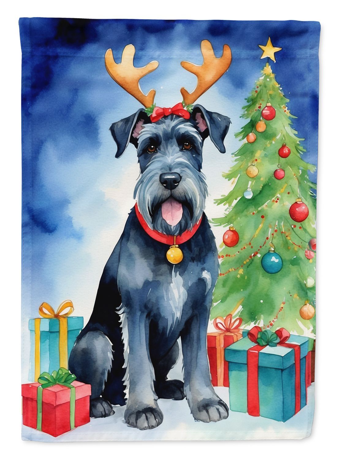 Giant Schnauzer Pointer Christmas Reindeer Garden Flag Mailbox Flag Decorative Yard Flag Banner Outside Patio Artwork Yard Flower Beds, Garden Size, Multicolor_maomaolike.com