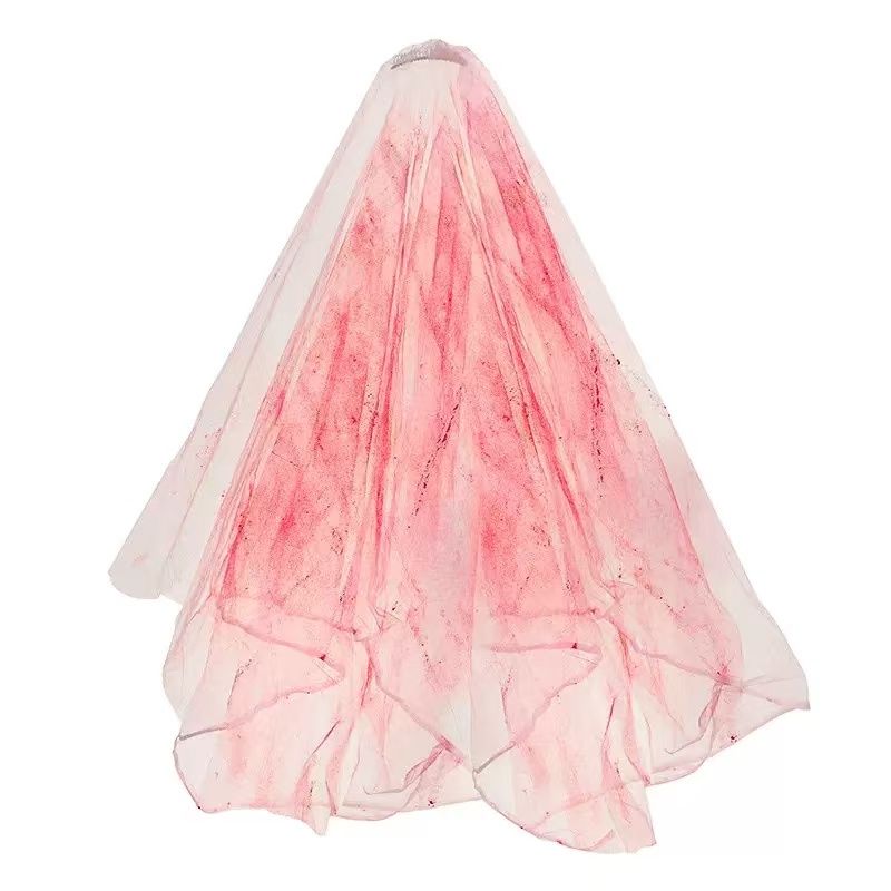 Holiday Party Props, Headband, Ghost Bride, Blood-stained Veil, Headdress Accessories, Haunted House Cosplay Costumes, Escape Room Horror._maomaolike.com