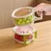 VANFOLA Retractable 2-in-1 Drain Basket With Lid, Household Thickened Washing Basket, Cute Fruit Strainer & Dehydration Colander_maomaolike.com