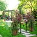 Metal Garden Arch With Gate 79.5'' Wide X 86.6'' High Climbing Plants Support Rose Arch Outdoor_maomaolike.com