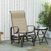 Gliding Lounger Chair, Single Rocker With Lightweight Metal & Mesh Construction, Brown/Tan_maomaolike.com