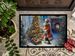 Fox Terrier And Santa Claus Doormat Front Door Mat Indoor Outdoor Rugs For Entryway, Non Slip Washable Low Pile, 24H X 36W_maomaolike.com