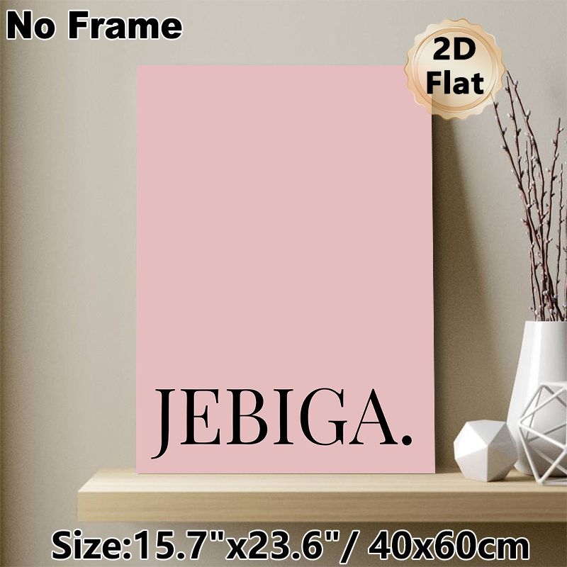 JEBIGA Typography Painting Poster, Minimalist Black Lettering On Soft Blush Tone Poster, Sleek Understated Decor Piece Suitable For Bedroom, Living_maomaolike.com