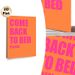 Come Back To Bed Typographic Painting Poster, Vibrant Pink Bold Text On Orange Poster, Playful Warm Vibe Ideal For Bedroom Decor_maomaolike.com