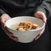 Matte Ceramic Conical Trumpet Large Soup Japanese Rice Salad Snail Instant Noodle Bowl_maomaolike.com