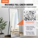 VEVOR Full Length Mirror, 71'' X 31'', Extra Large Standing Hanging Or Leaning Rectangle Floor Tempered Mirror With Stand Aluminum Alloy Frame, Full Body Dressing Mirror For Living Room Bedroom, Black_maomaolike.com