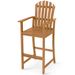 Tall Adirondack Chair With Armrests And Footrest Solid Acacia Wood 400 Lbs Strong Loading Capacity For Patio, Porch, Balcony, Deck And Backyard_maomaolike.com