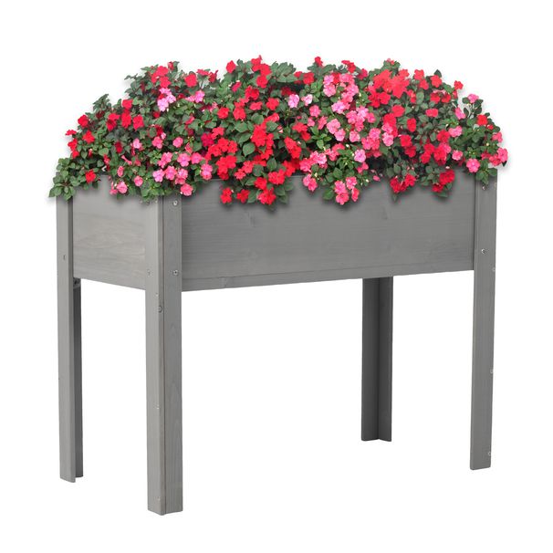 Raised Garden Bed With Legs, Elevated Wooden Planter Box For Outdoor Plants Flowers Fruits Vegetable Herb Growing_maomaolike.com