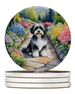 Havanese Spring Path Large Sandstone Coasters Pack Of 4 Absorbent Round Coasters Decor Gifts For Men Or Women, 4 In, Multicolor_maomaolike.com