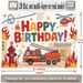 Fire Truck Birthday Party Banner - 2D Flat Polyester Backdrop, Wall Hanging Photo Props, Fire Truck Theme Party Decor_maomaolike.com
