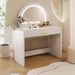 39" Makeup Vanity Table With Mirror Touch Screen Lighted Mirror, Dressing Table With Drawer For Bedroom, White_maomaolike.com