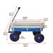 Outdoor Wagon All Terrain Pulling Wood Railing Air Tires Garden Cart_maomaolike.com