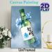 Korean Soju Themed Painting Poster, Soft Watercolor Style Soju Bottle With Blue Hibiscus Flowers Poster, Unique Korean Beverage Artwork Ideal For_maomaolike.com