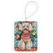 Poodle Christmas Porcelain Ornament Christmas Tree Hanging Decorations For Home Christmas Holiday, Rectangle, Gift, Multicolor_maomaolike.com