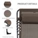 Outsunny Reclining Chaise Lounge Chair, Portable Sun Lounger, Folding Camping Cot, With Adjustable Backrest And Removable Pillow, For Patio, Garden, Beach, Brown_maomaolike.com