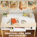 Kids Desk And Chair Set With Storage For Bedroom, School, Gift For Children Ages 3-12, White_maomaolike.com