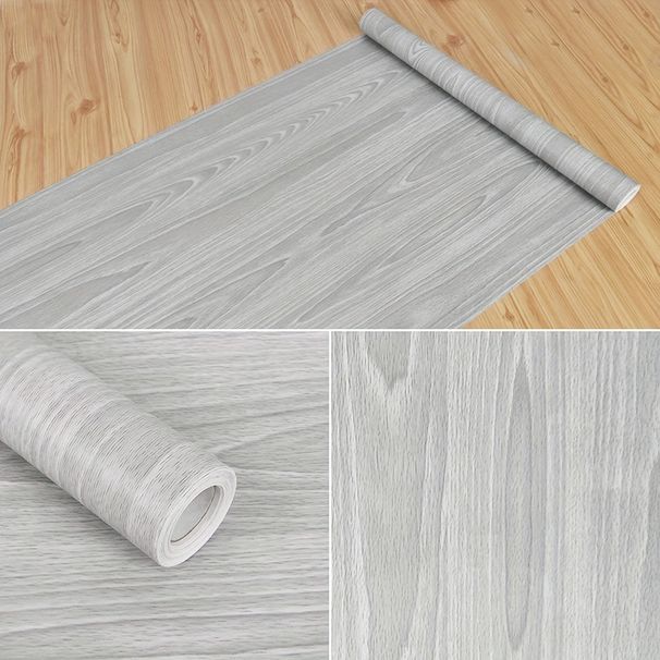 Gray Wood Grain Wallpaper Thickened Waterproof Moisture-Proof Kitchen Stickers Bedroom Wardrobe Door Old Furniture_maomaolike.com