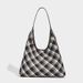 Retro Plaid For Women 2026 New Style Relaxed Large Capacity Tote Commuting Single Shoulder Underarm Bag_maomaolike.com