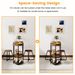 3-Piece Industrial Dining Table Set For Small Space Adjustable Foot 2 Side Shelves For Dining, Relaxing, Or Working_maomaolike.com