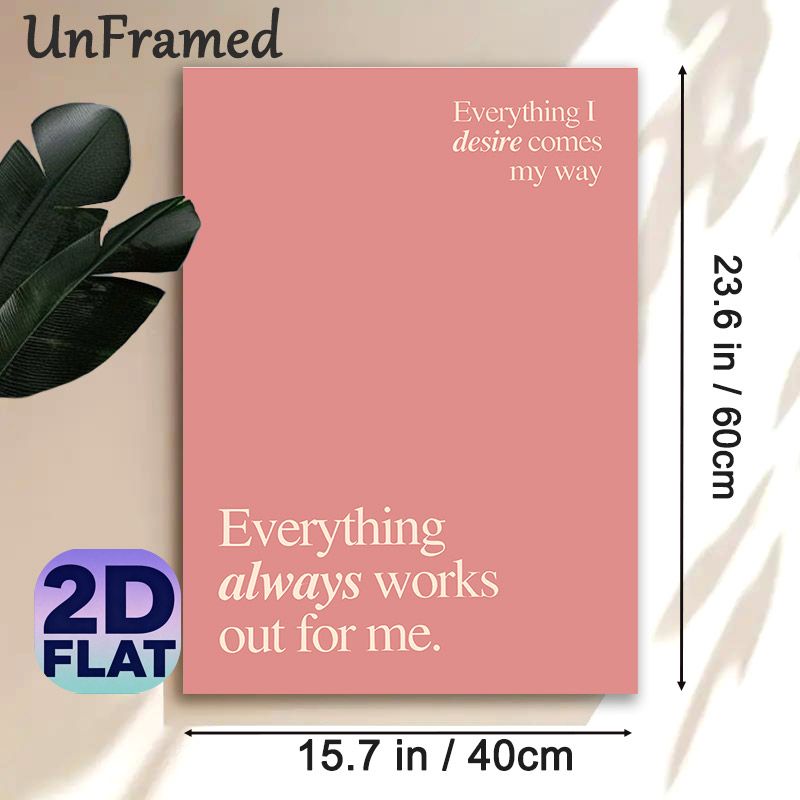 Positive Affirmation Painting Poster, Soft Pink Minimalist Typography Poster, Uplifting Positive Quotes To Boost Mood, Ideal For Bedroom And Living_maomaolike.com