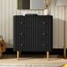 Black Modern 3 Drawer Dresser For Bedroom - Wood Storage Cabinet With Fluted Texture, Spacious Chest Of Drawers Organizer For Living Room,Closet,Hallway_maomaolike.com