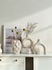 3PC Ceramic Vase Set, Modern Minimalist Style Hollow Spiral Vase, Decorative Vase For Home Living Room Bedroom Office, Ornaments_maomaolike.com