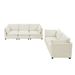 2-Piece Chenille Fabric Upholstered Living Room Furniture Set, Including 3-Seater Sofa And Loveseat Sofa With Seat And Back Cushion(Beige White)_maomaolike.com