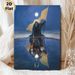Mysterious Hooded Figure & Knight Reflection Painting Poster, Dark Fantasy Moonlit Waterscape Poster, Evocative Symbolic Artwork Ideal For Bedroom_maomaolike.com