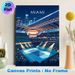 Miami Tennis Stadium Painting Poster, Vibrant Nighttime Stylized Scene Poster, Eye-catching Sports-themed Decor Suitable For Home, Game Room Or Sports_maomaolike.com