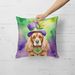 Cocker Spaniel King Of Mardi Gras Throw Pillow Machine Washable, Indoor Outdoor Decorative Pillow For Couch, Bed Or Patio, 18Hx18W_maomaolike.com