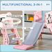Slide For Kids With Basketball Hoop For Indoor Use, Easy Set Up Baby Slide For Kids 18-36 Months, Pink_maomaolike.com