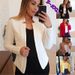 Women's Clothing solid color casual professional small suit jacket tops women's clothing_maomaolike.com