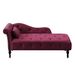 Aijia 60.6" Velvet Chaise Lounge Buttons Tufted Nailhead Trimmed Solid Wood Legs With 1 Pillow,Burgundy (Left Arm Design As Shown In The Picture)_maomaolike.com