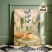 Mediterranean Coffee Alley Painting Poster, Soft Watercolor-style Scenery Poster, Nostalgic Coastal Alley View With Arabic Calligraphy, Ideal For_maomaolike.com
