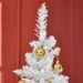 6' Artificial Pencil Christmas Tree, Slim Xmas Tree With 390 Realistic Branch Tips And Plastic Stand, White_maomaolike.com