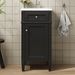 16-inch Bathroom Vanity With Ceramic Sink, Freestanding Single Vanity Set With Soft Closing Door, Adjustable Shelf, French Style, Solid Feet, Black_maomaolike.com