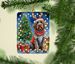 Wirehaired Pointing Griffon Christmas Reindeer Porcelain Ornament Christmas Tree Hanging Decorations For Home Christmas Holiday, Rectangle, Gift, Multicolor_maomaolike.com