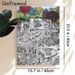 Whimsical Fantasy Market & Hot Air Balloon Painting Poster, Intricate Monochrome Detailed Bustling Scene Poster, Artistic Wall Decor For Home, Living_maomaolike.com