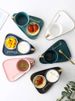 Ceramic Coffee Mug Set Nordic Style Tea Cup Tableware Tray Green For Home Office Cafe Stylish Design For Afternoon Tea_maomaolike.com