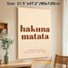 Hakuna Matata Themed Painting Poster, Warm-toned Minimalist Typographic Poster, Calming Positive Quote Decor Ideal For Living Room, Bedroom_maomaolike.com