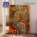 Indigenous Abstract Animal Painting Poster, Vibrant Dot-art Warm Orange Intricate Patterned Poster, Unique Cultural Artwork For Living Room, Office_maomaolike.com