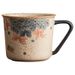 Coffee Cup With Gold Embroidered Ball Flower Latte Latte, Home Use_maomaolike.com