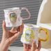 Oil Painting Style Butterfly Love Flower Mug Coffee Cup Ceramic Water Cup Ins Style Breakfast Cup_maomaolike.com