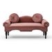 54"Width Modern Velvet Upholstered Loveseat Sofa Accent Bedside Entryway Bench Small Sofa 2 Seater Couch Settee For Living Room Bedroom Nail Head Trimming With Wood Legs 2 Pillows,Dark Pink_maomaolike.com