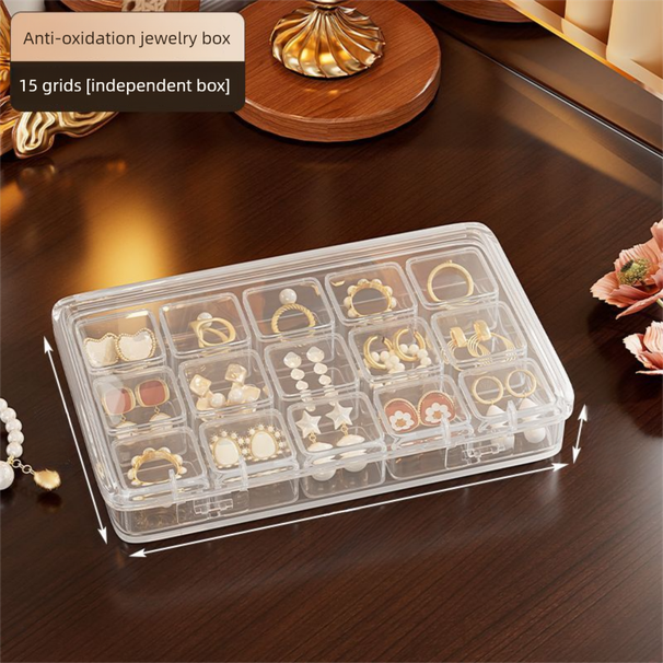 Anti-Oxidation Transparent Plastic Storage Portable Necklace Earrings Organizer Jewelry Exquisite Small Box Mini_maomaolike.com