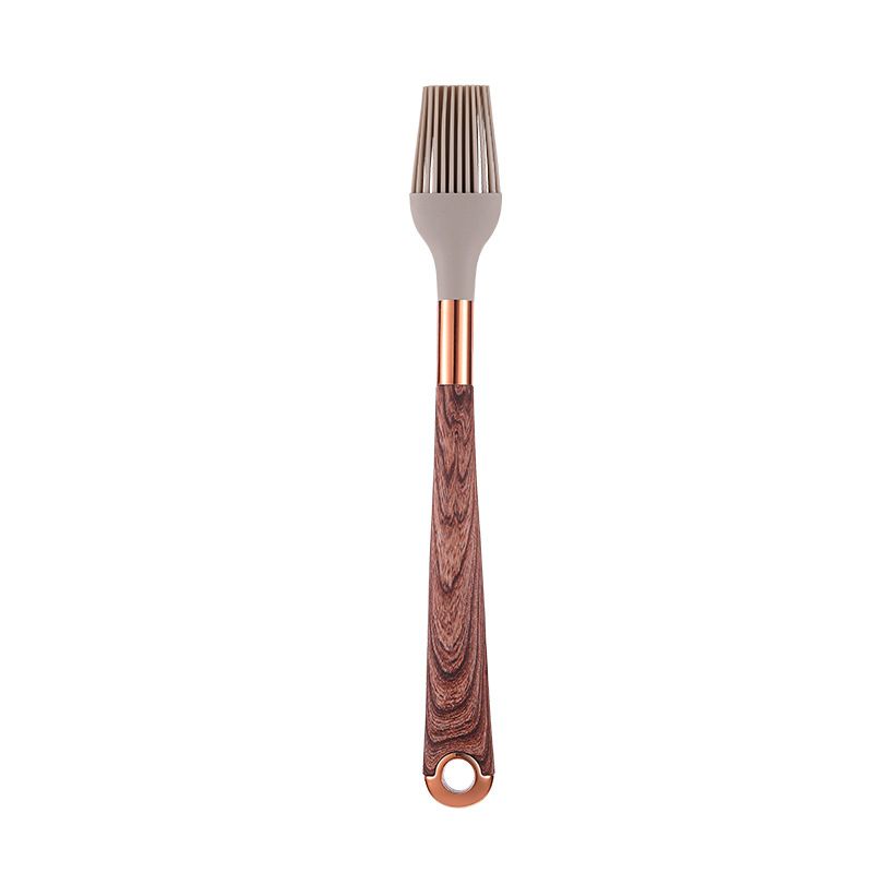 Cross-Border Silicone Kitchenware 12-Piece Non-Stick Pan Spoon Spatula Set Anti-Scalding Gold-Plated Wood Grain Handle_maomaolike.com