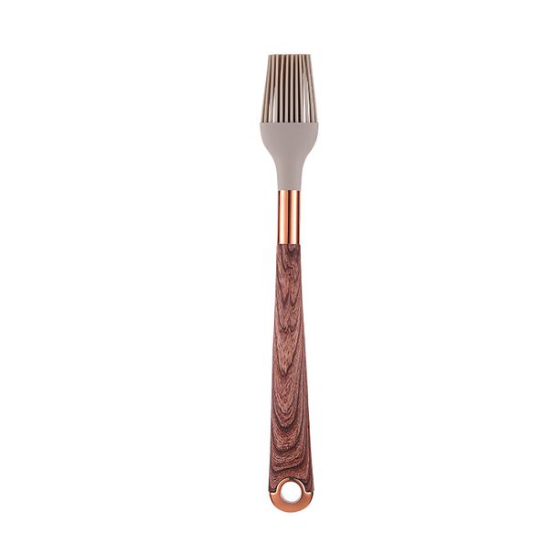 Cross-Border Silicone Kitchenware 12-Piece Non-Stick Pan Spoon Spatula Set Anti-Scalding Gold-Plated Wood Grain Handle_maomaolike.com