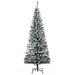 6' Tall Unlit Snow-Flocked Slim Artificial Christmas Tree With Realistic Branches And 492 Tips_maomaolike.com