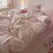 Wholesale INS Color-Dyed Double-Layer Crinkled Yarn Pure Four-Piece Nordic Style Homestay All-Cotton Striped Washed Cotton 4-Piece_maomaolike.com