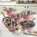 12 Piece Stainless Steel Cookware Set, Multiple Color Non Stick Cookware Set, Frying Pan, Flat Bottomed Pan, Stew Pot, Equipped With Lid, Multifunctional, Stylish And Durable_maomaolike.com